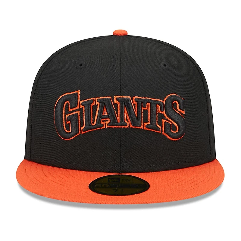 San Francisco Giants Black Two Tone Retro Script Green UV 59FIFTY Fitted Hat