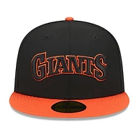 San Francisco Giants Black Two Tone Retro Script Green UV 59FIFTY Fitted Hat