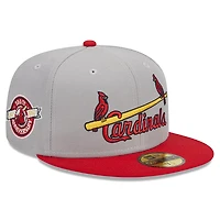 St. Louis Cardinals Gray Two Tone Retro Script Green UV 59FIFTY Fitted Hat
