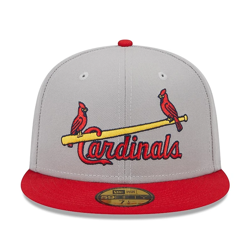 St. Louis Cardinals Gray Two Tone Retro Script Green UV 59FIFTY Fitted Hat