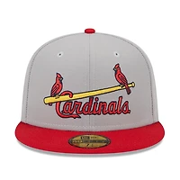 St. Louis Cardinals Gray Two Tone Retro Script Green UV 59FIFTY Fitted Hat