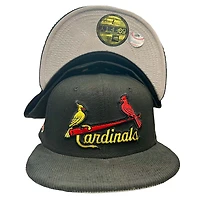 St. Louis Cardinals Black Corduroy Bill 90s Movie Pack 1999 ASG Patch Gray UV New Era 59FIFTY Fitted Hat