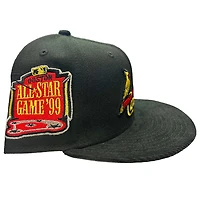 St. Louis Cardinals Black Corduroy Bill 90s Movie Pack 1999 ASG Patch Gray UV New Era 59FIFTY Fitted Hat