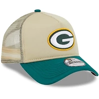 Green Bay Packers Tan All Day Trucker New Era 9FORTY A-Frame Snapback