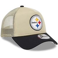 Pittsburgh Steelers Tan All Day Trucker New Era 9FORTY A-Frame Snapback