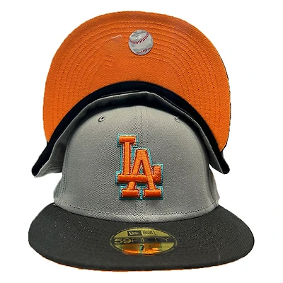 Los Angeles Dodgers Gray Two Tone 40th Anniversary Patch Orange UV New Era 59FIFTY Fitted Hat
