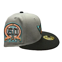 Los Angeles Angels Gray Two Tone 50th Anniversary Patch Orange UV New Era 59FIFTY Fitted Hat