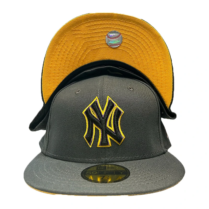 New York Yankees Dark Gray 1996 World Series Patch Yellow UV Era 59FIFTY Fitted Hat