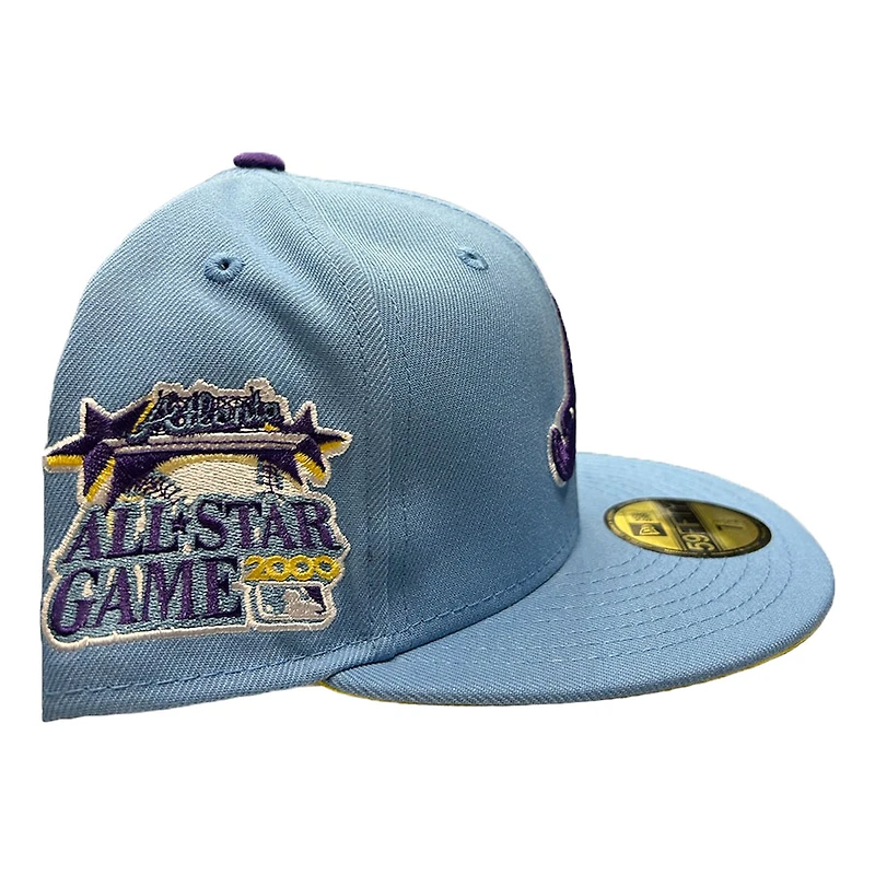 Atlanta Braves Baby Blue 2000 World Series Patch Yellow UV New Era 59FIFTY Fitted Hat