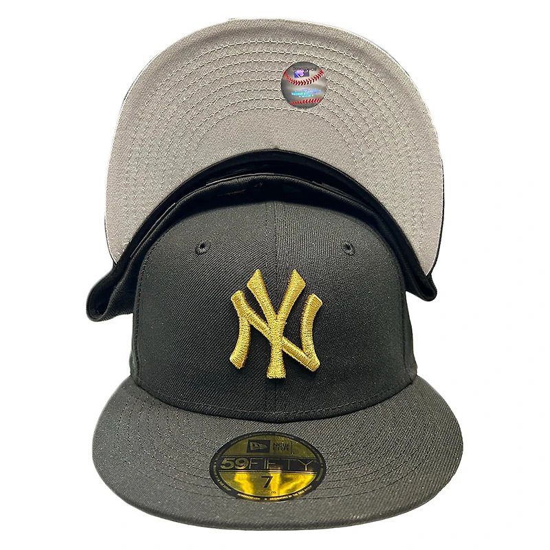 New York Yankees Black 1996 World Series Patch Gray UV Era 59FIFTY Fitted Hat