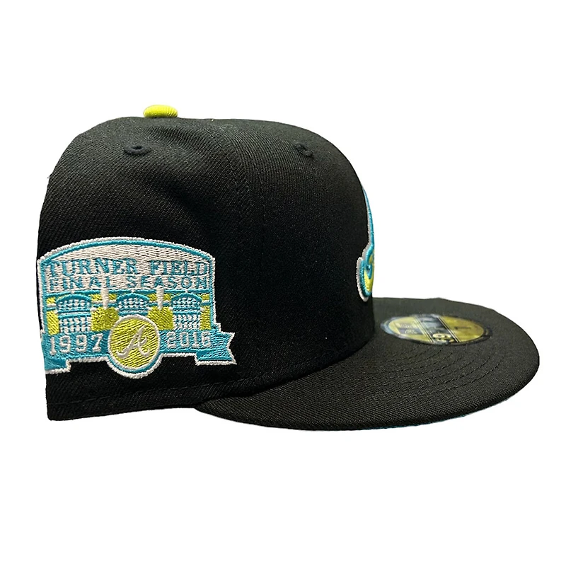 Atlanta Braves Black Turner Field Patch Blue UV New Era 59FIFTY Fitted Hat