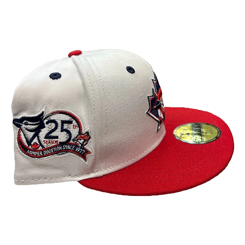 Toronto Blue Jays Chrome Two Tone 25th Anniversary Patch Black UV New Era 59FIFTY Fitted Hat