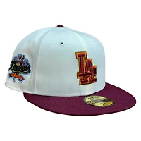 Los Angeles Dodgers Off White Two Tone 100th Anniversary Patch Grey UV 59FIFTY Fitted Hat