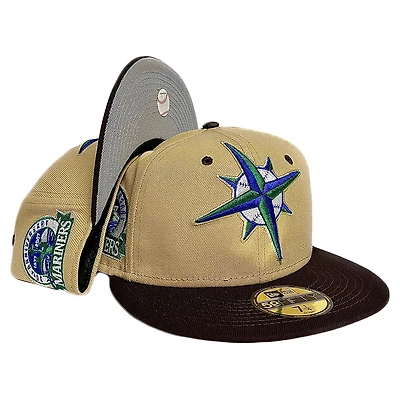 Seattle Mariners Vegas Gold Two Tone 30th Anniversary Patch Gray UV New Era 59FIFTY Fitted Hat