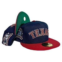 Texas Rangers Navy Two Tone Final Season Patch Green UV New Era 59FIFTY Fitted Hat