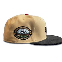 Los Angeles Dodgers Script Vegas Gold Cord Bill 50th Anniversary Patch Gray UV 59FIFTY Fitted Hat