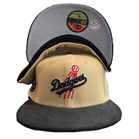 Los Angeles Dodgers Script Vegas Gold Cord Bill 50th Anniversary Patch Gray UV 59FIFTY Fitted Hat