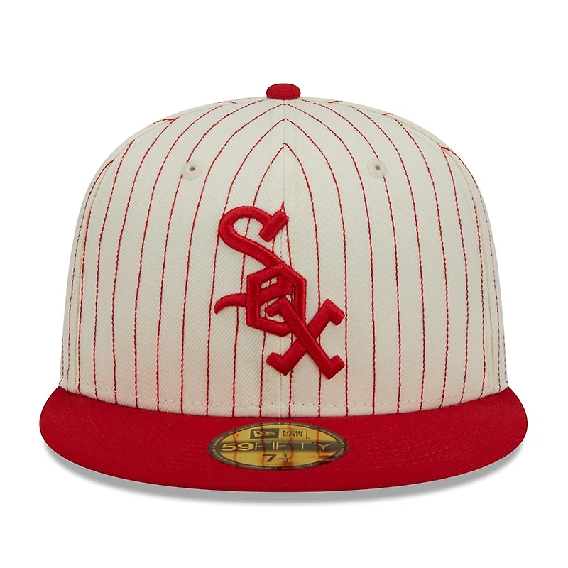 Chicago White Sox Chrome Pinstripe Retro Script Green UV 59FIFTY Fitted Hat