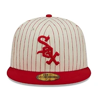Chicago White Sox Chrome Pinstripe Retro Script Green UV 59FIFTY Fitted Hat
