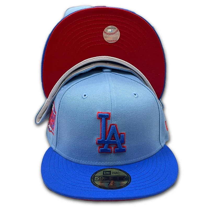 Los Angeles Dodgers Sky Blue Royal Two Tone 2020 WS Patch Red UV 59FIFTY Fitted Hat