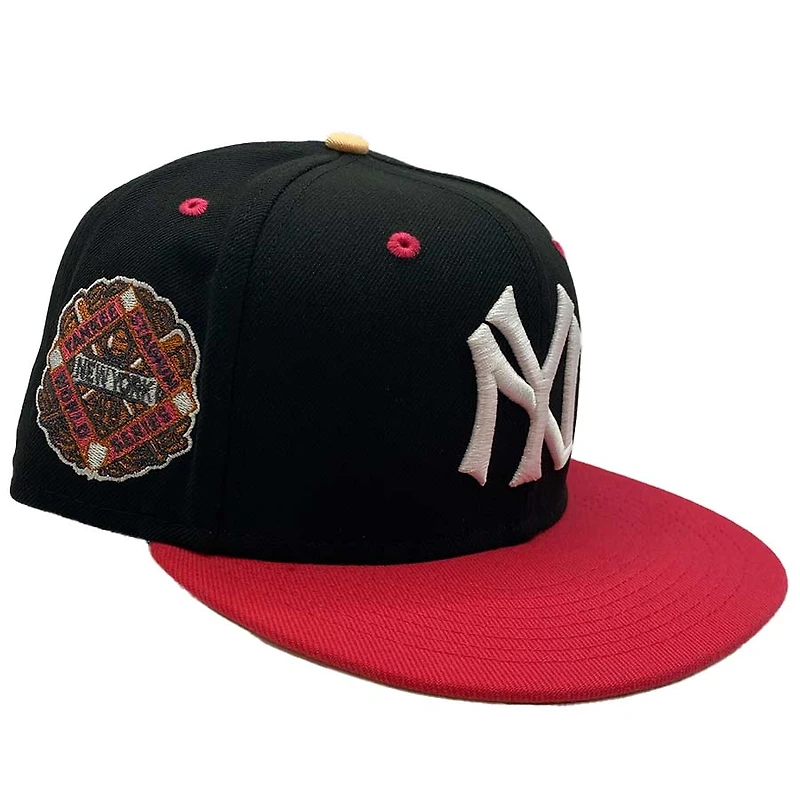 New York Yankees Black and Magenta Groceries Pack 1939 World Series Patch Peach UV Era 59Fifty Fitted Hat