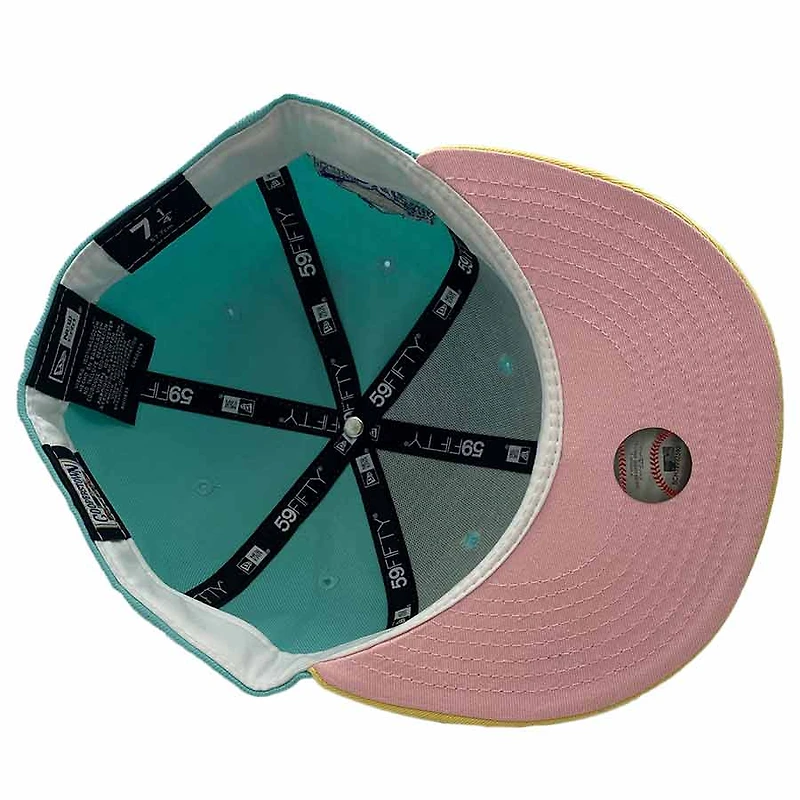 Boston Red Sox Mint and Canary Yellow Groceries Pack 90th Annivesary Patch Pink UV New Era 59Fifty Fitted Hat