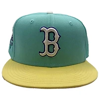 Boston Red Sox Mint and Canary Yellow Groceries Pack 90th Annivesary Patch Pink UV New Era 59Fifty Fitted Hat
