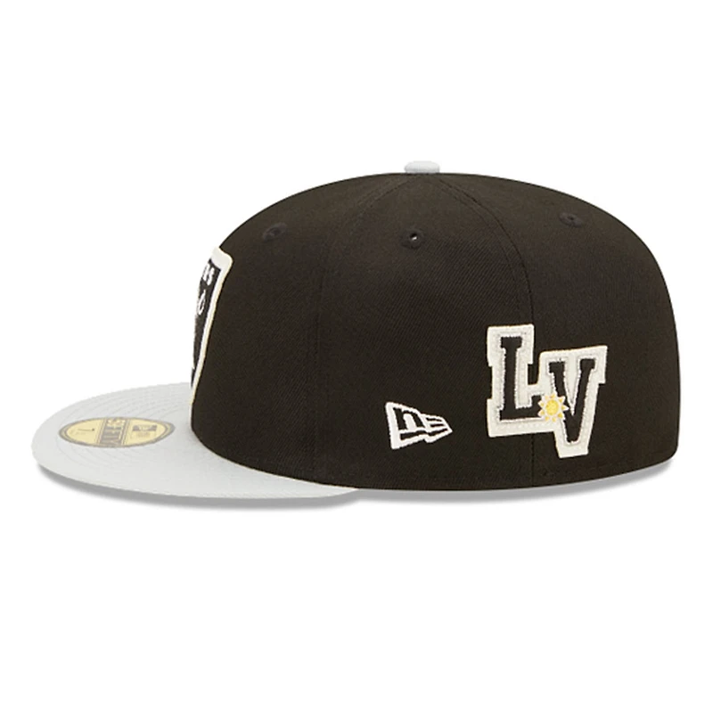 Las Vegas Raiders Letterman Collection Gray UV 59FIFTY Fitted Hat