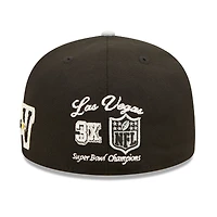 Las Vegas Raiders Letterman Collection Gray UV 59FIFTY Fitted Hat