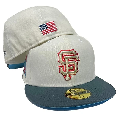 San Francisco Giants Chrome Two Tone 50th Anniversary Patch Blue UV New Era 59FIFTY Fitted Hat