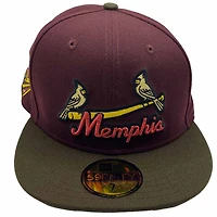 Memphis Redbirds Maroon and Mocha Women Artists Pack Triple A Patch Green UV New Era 59Fifty Fitted Hat