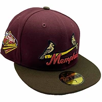 Memphis Redbirds Maroon and Mocha Women Artists Pack Triple A Patch Green UV New Era 59Fifty Fitted Hat