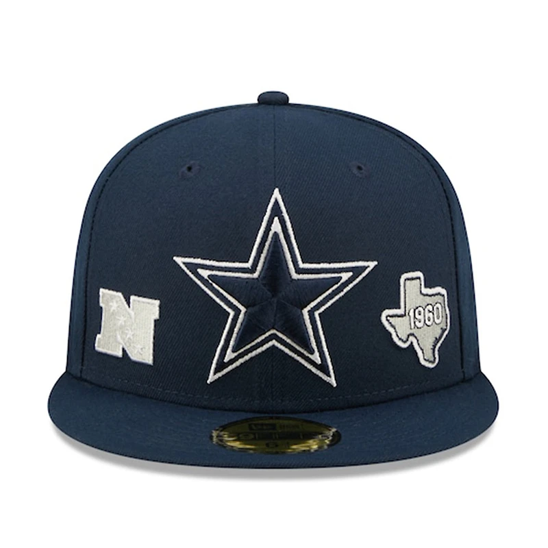 Dallas Cowboys Navy Identity Gray UV New Era 59FIFTY Fitted Hat