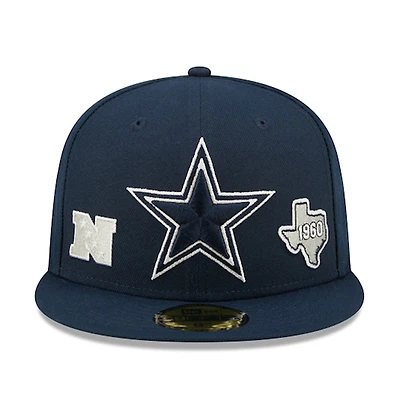 Dallas Cowboys Navy Identity Gray UV New Era 59FIFTY Fitted Hat