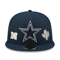 Dallas Cowboys Navy Identity Gray UV New Era 59FIFTY Fitted Hat