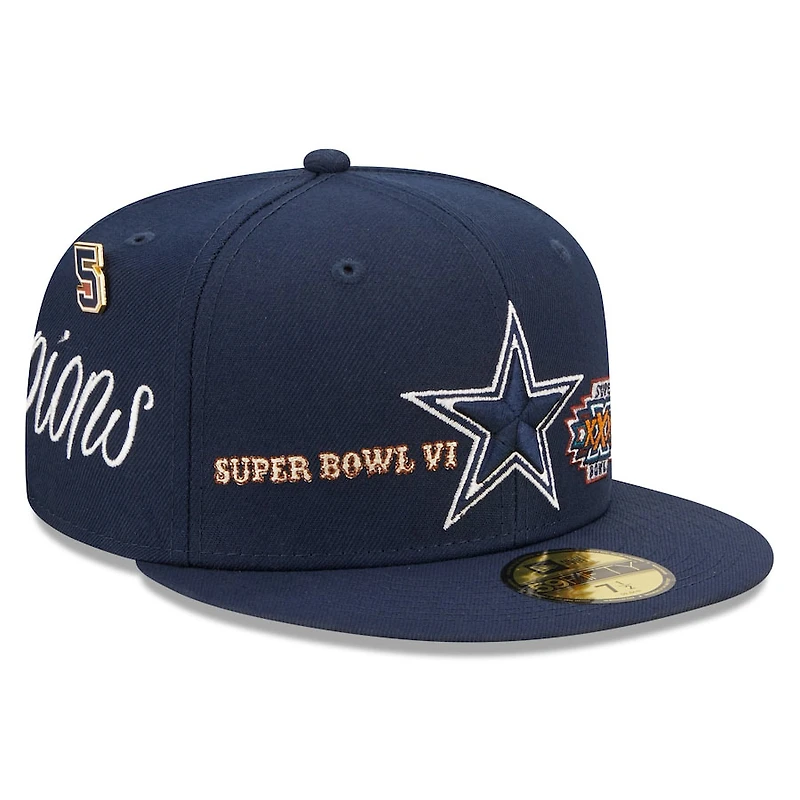 Dallas Cowboys Navy Historic Champs Gray UV New Era 59FIFTY Fitted Hat