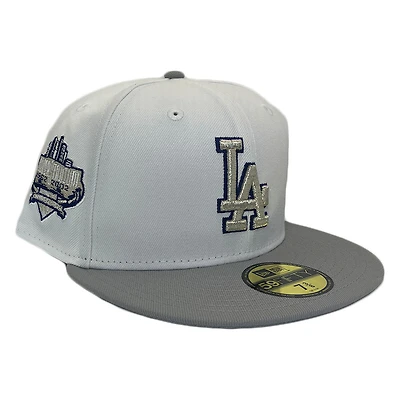 Los Angeles Dodgers White Two Tone Optic Collection 40th Anniversary Patch Gray UV 59FIFTY Fitted Hat