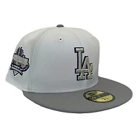 Los Angeles Dodgers White Two Tone Optic Collection 40th Anniversary Patch Gray UV 59FIFTY Fitted Hat