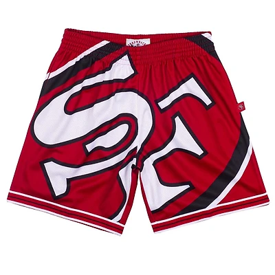 San Francisco 49ers Red Big Face Fashion Mitchell & Ness Shorts