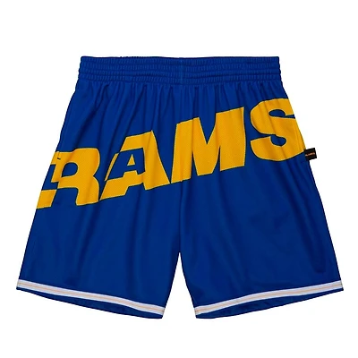 Los Angeles Rams Royal Blue Big Face Fashion Mitchell & Ness Shorts