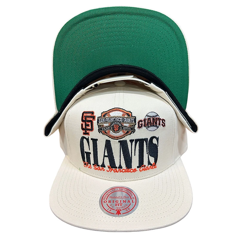 San Francisco Giants Off White Reframe Retro Mitchell & Ness Snapback Hat