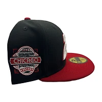 Black Red Two Tone 23 Chicago Nascar Street Race Weekend Patch Gray UV New Era 59FIFTY Fitted Hat