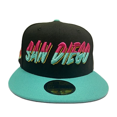 San Diego Padres Black Mint Two Tone Friar Side Patch Gray UV 59FIFTY Fitted Hat