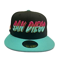 San Diego Padres Black Mint Two Tone Friar Side Patch Gray UV 59FIFTY Fitted Hat