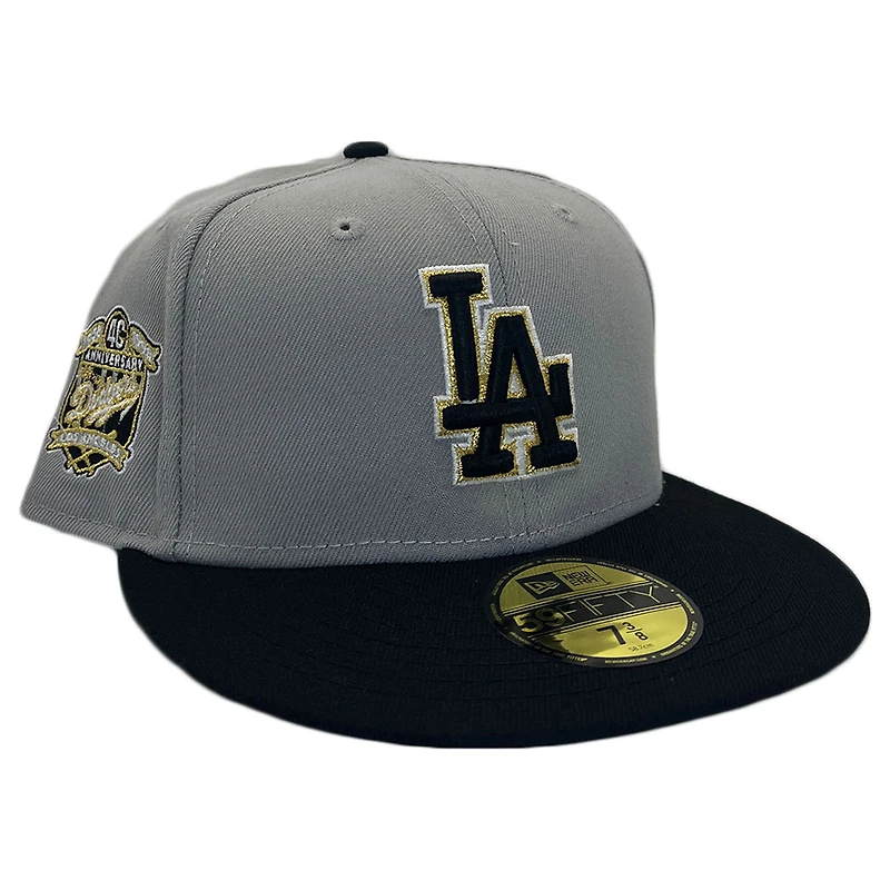Los Angeles Dodgers Gray Two Tone Gold Flake Collection 40th Anniversary Patch UV 59FIFTY Fitted Hat