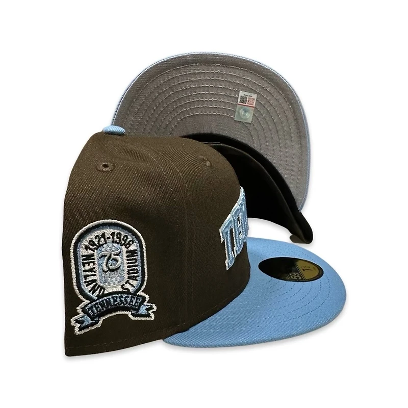 Tennessee Volunteers Brown Two Tone 75 Years Patch Gray UV New Era 59FIFTY Fitted Hat