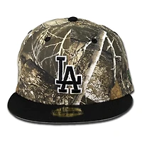 Los Angeles Dodgers 805 Real Tree Pack MLB Side Patch Gray UV 59FIFTY Fitted Hat