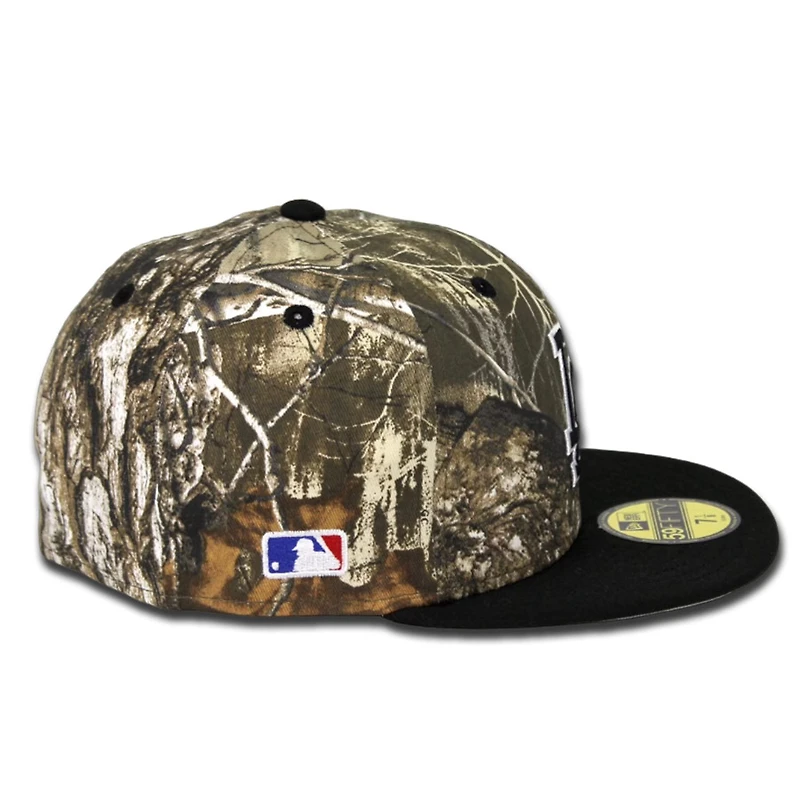 Los Angeles Dodgers 805 Real Tree Pack MLB Side Patch Gray UV 59FIFTY Fitted Hat