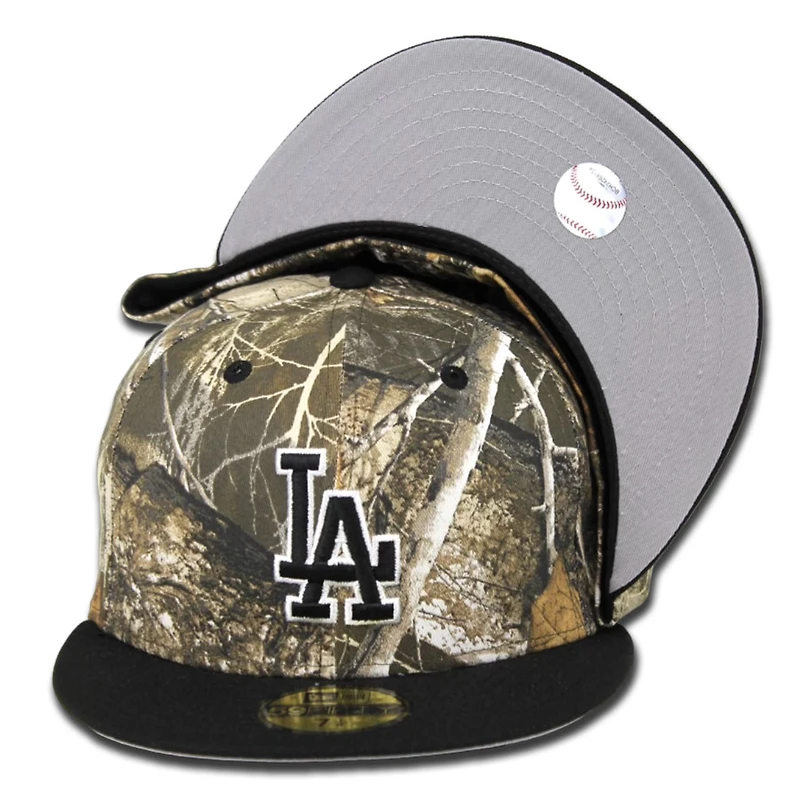 Los Angeles Dodgers 805 Real Tree Pack MLB Side Patch Gray UV 59FIFTY Fitted Hat