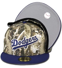 Los Angeles Dodgers Script 805 Real Tree Pack MLB Side Patch Gray UV 59FIFTY Fitted Hat